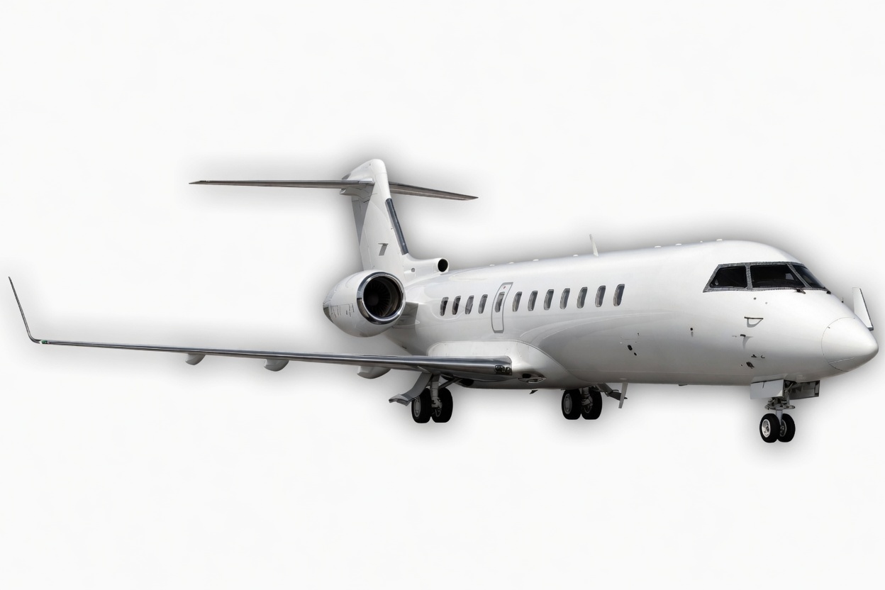 Business jet in flight